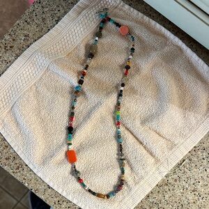 Colorful Beaded Strand Necklace - Multi Color Accent for Women